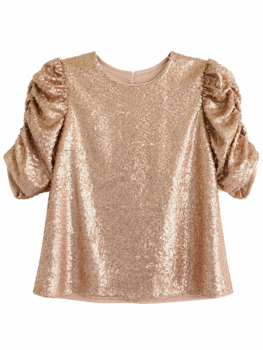 Abercrombie & Fitch Rose Gold Sequin Top – Size S